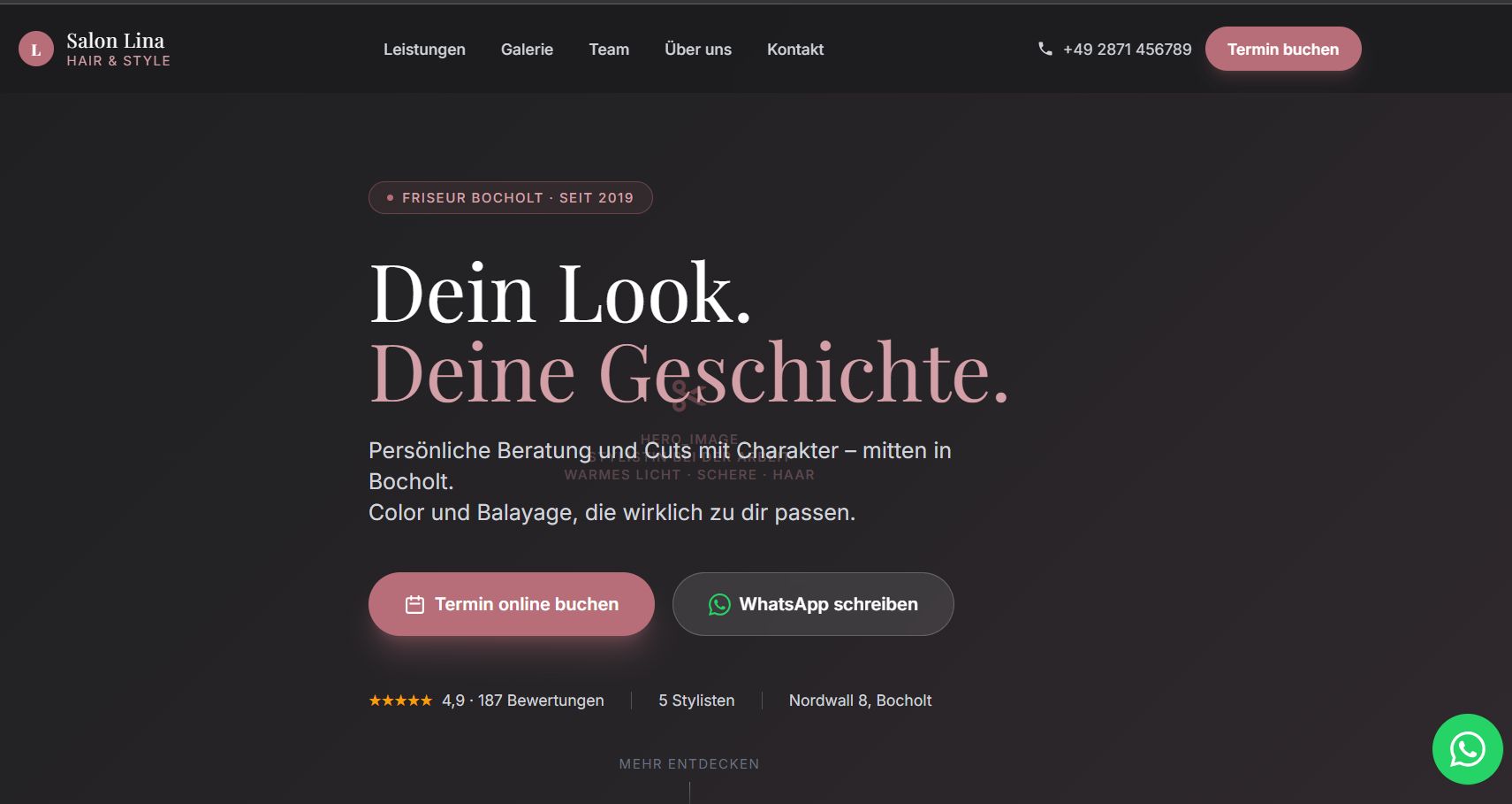 Salon Lina – Friseur-Website Bocholt